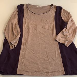 Jackpot Tan And Black 3/4 Sleeve Tunic